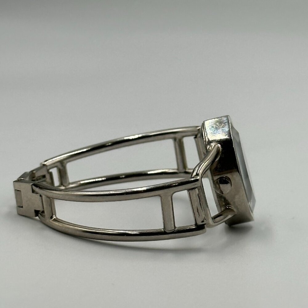 3/$30 Xanadu Watch Women Silver Tone Marquise Face Black Dial 17MM Bangle 5.5" - Picture 7 of 14